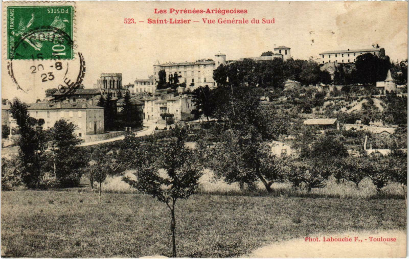 Carte postale ancienne Saint-Lizier Vue Générale du sud Ariege à Saint-Lizier
