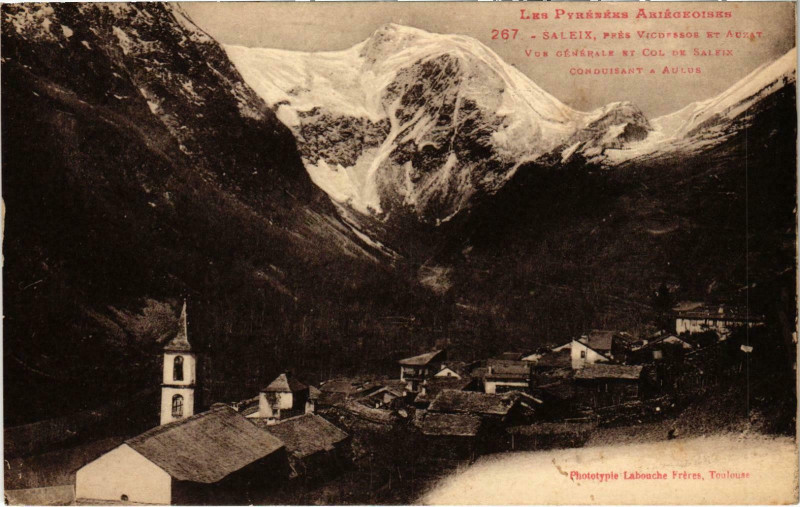 Carte postale ancienne Saleix Vue générale Ariege