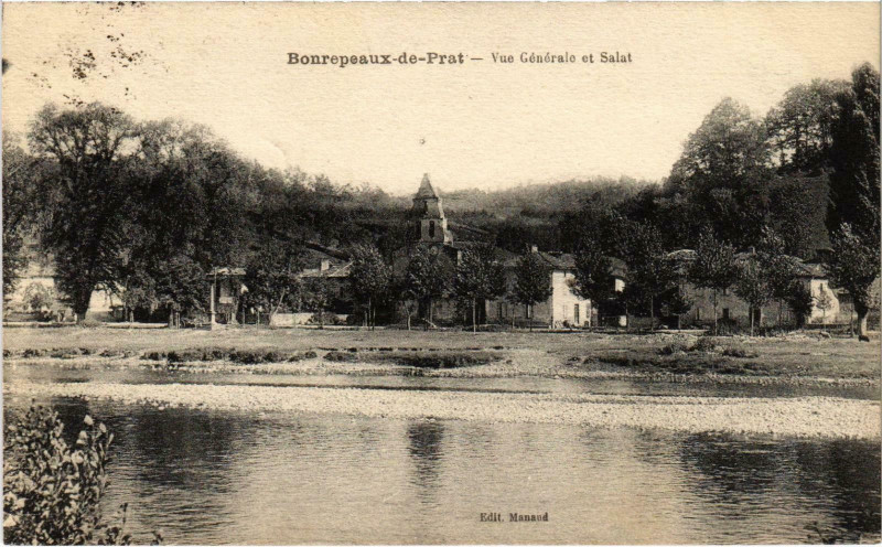 Carte postale ancienne Bonrepeaux de Prat vue générale Ariege