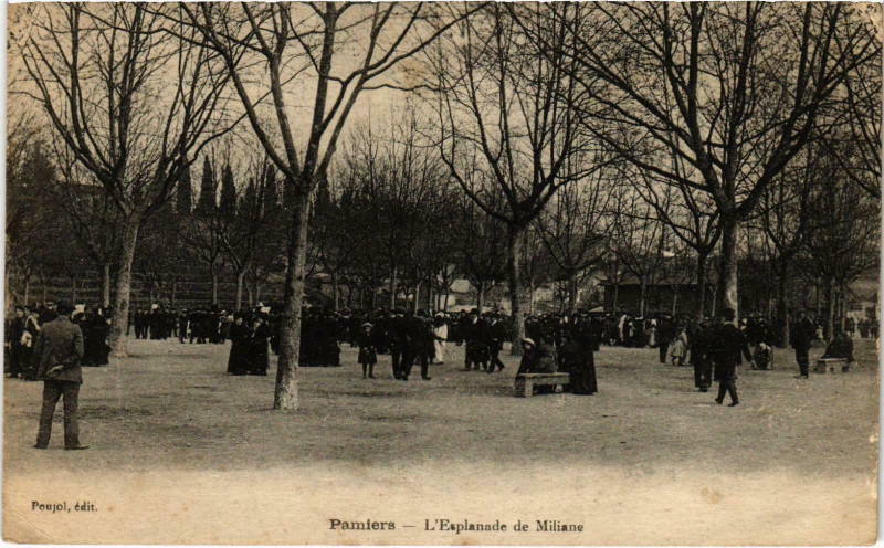 Carte postale ancienne Pamiers L'Esplanade de Miliane Ariege à Pamiers