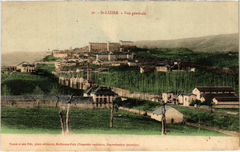 Carte postale ancienne Saint-Lizier vue générale Ariege à Saint-Lizier