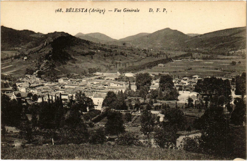 Carte postale ancienne Belesta Vue générale Ariege à Bélesta