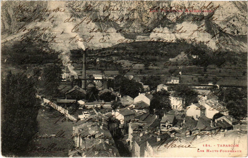 Carte postale ancienne Tarascon Les Hauts-Fourneaux Ariege