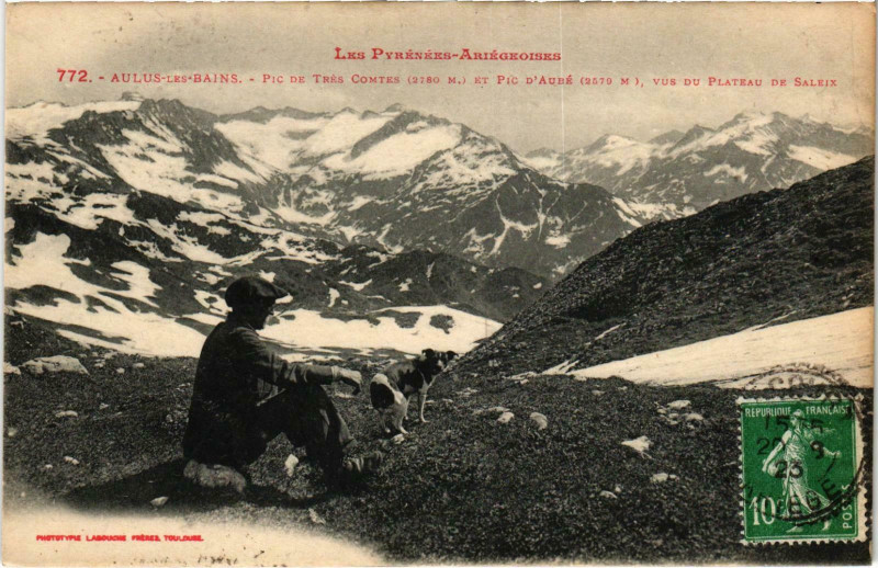 Carte postale ancienne Aulus-les-Bains Pic de Trés Ariege à Aulus-les-Bains