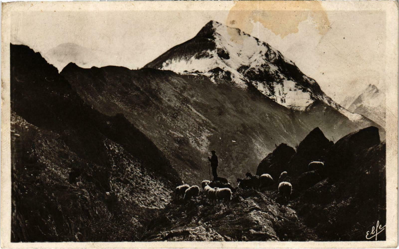Carte postale ancienne Tableaux Pyrénéens Un Troupeau Ariege