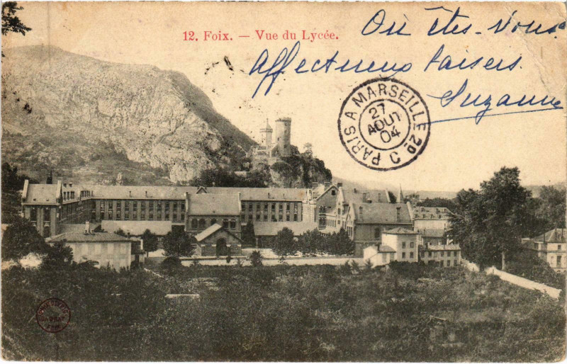 Carte postale ancienne Foix Vue du Lycée Ariege à Foix