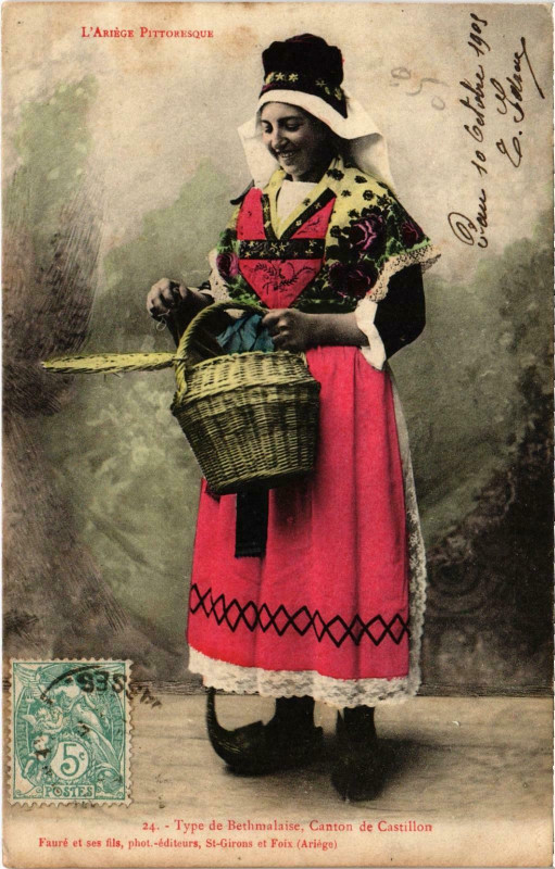 Carte postale ancienne Type de Bethmalaise Ariege