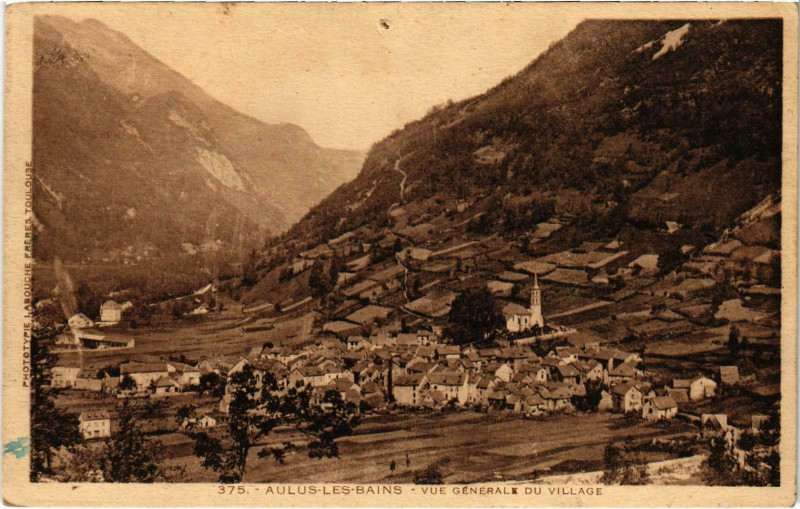Carte postale ancienne Aulus-les-Bains Vue générale Ariege à Aulus-les-Bains