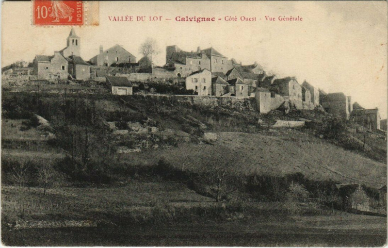 Carte postale ancienne Vallee du Lot - Calvgnac - Cote Quest - Vue Generale