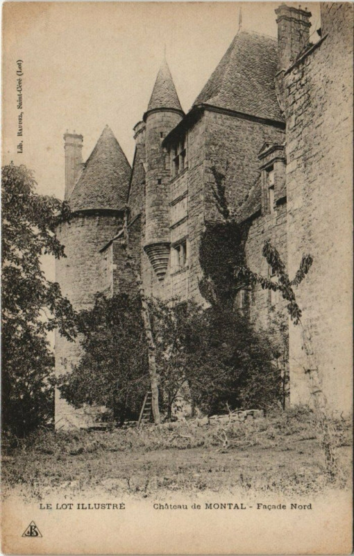 Carte postale ancienne Le Lot Illustre Chateau de Montal - Facade Nord