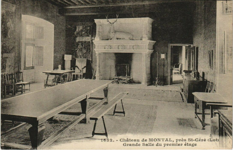 Carte postale ancienne 1652. - Chateau de Montal, pres Saint-Cere Grande Salle à Saint-Céré