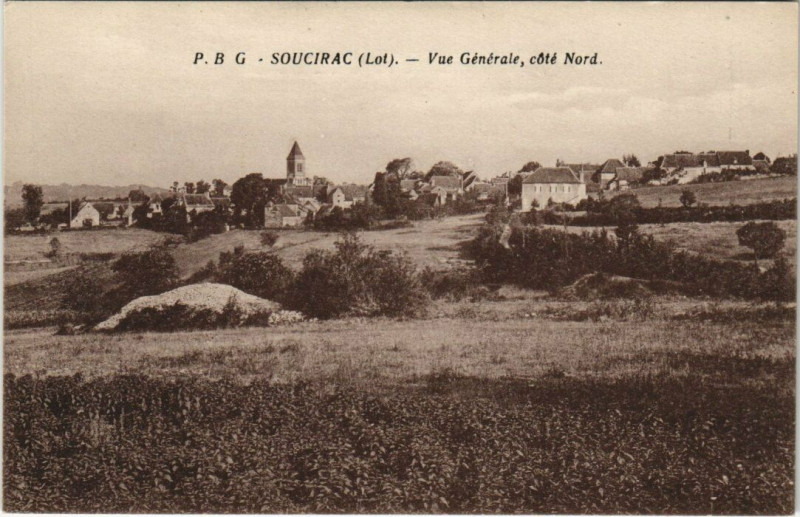 Carte postale ancienne Soucirac - Vue Generale, cote Nord. à Soucirac