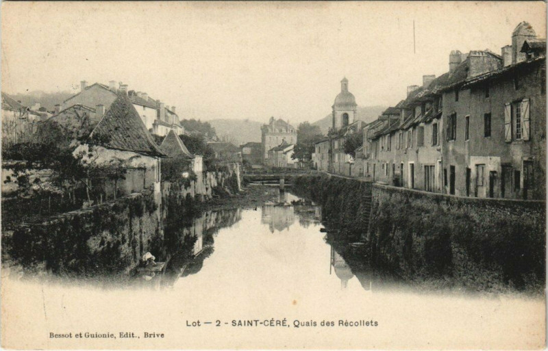 Carte postale ancienne Lot - 2 - Saint-CERE, Quais des Recollets