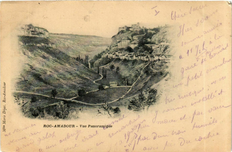 Carte postale ancienne Lot Rocamadour Vue panoramique à Rocamadour