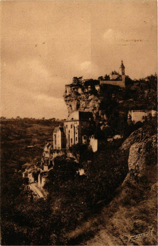 Carte postale ancienne Lot Rocamadour Vue générale au levant à Rocamadour