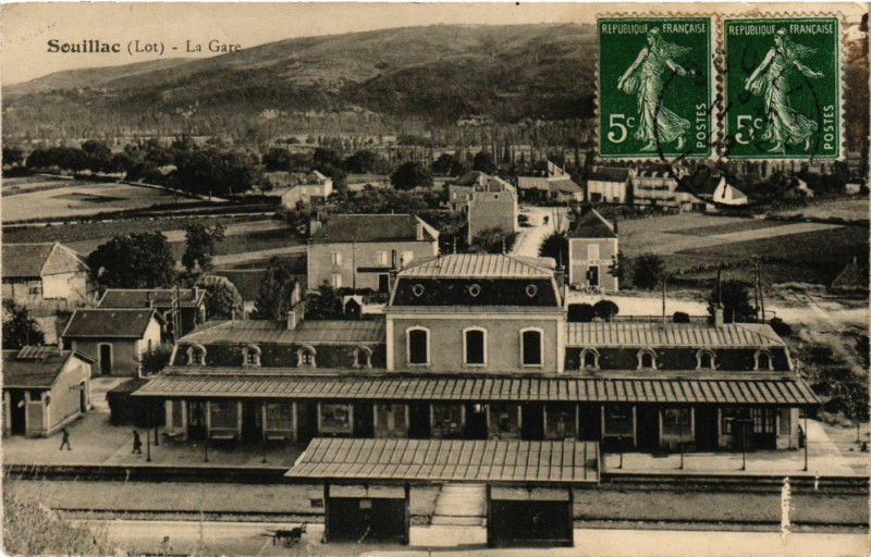 Carte postale ancienne Souillac - La Gare à Souillac