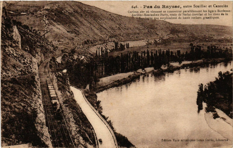 Carte postale ancienne Pas du Raysse entre Souillac et Cazoules à Souillac