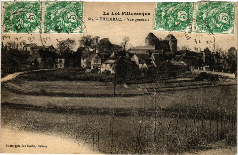 Carte postale ancienne Le Lot Pittoresque - Thedirac - Vue générale à Thédirac