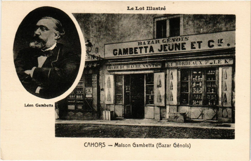 Carte postale ancienne Le Lot Illustre - Cahors - Maison Gambetta (Bazar Genois) à Cahors