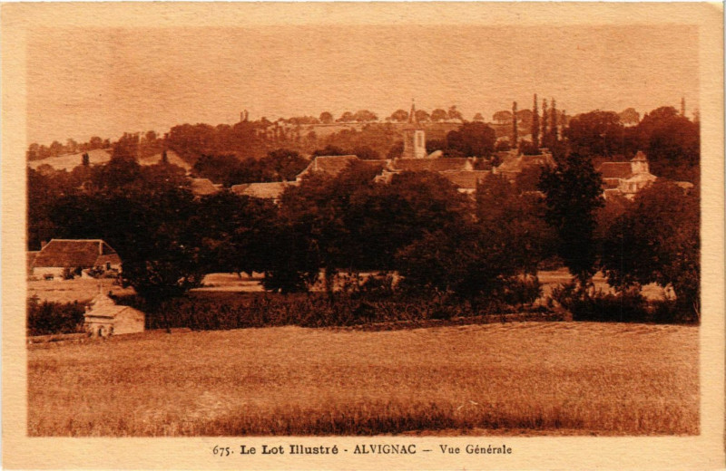 Carte postale ancienne Le Lot - Illustre - Alvignac - Vue générale à Alvignac