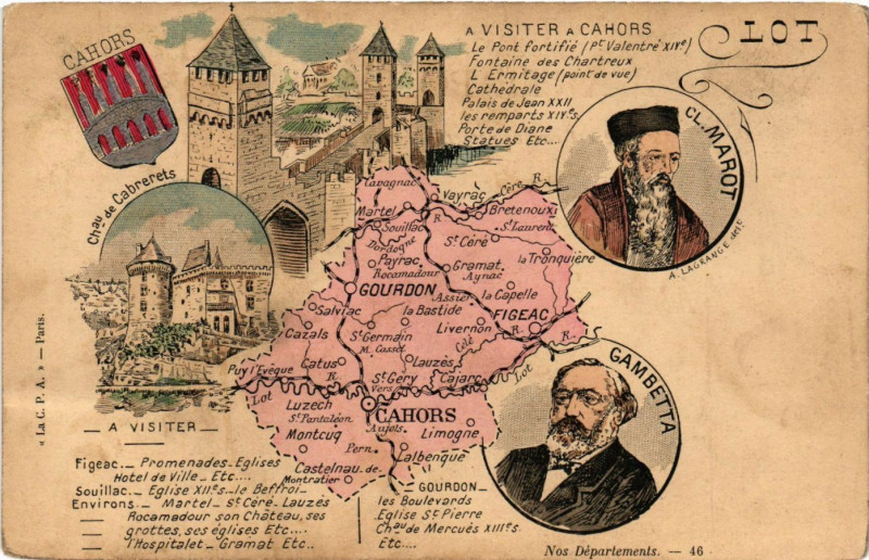 Carte postale ancienne A Visiter a Cahors - Lot à Cahors