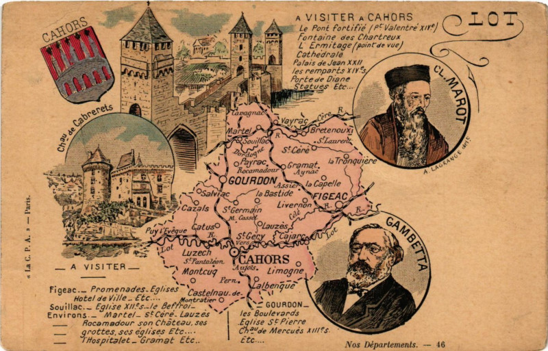 Carte postale ancienne A Visiter a Cahors - Lot à Cahors