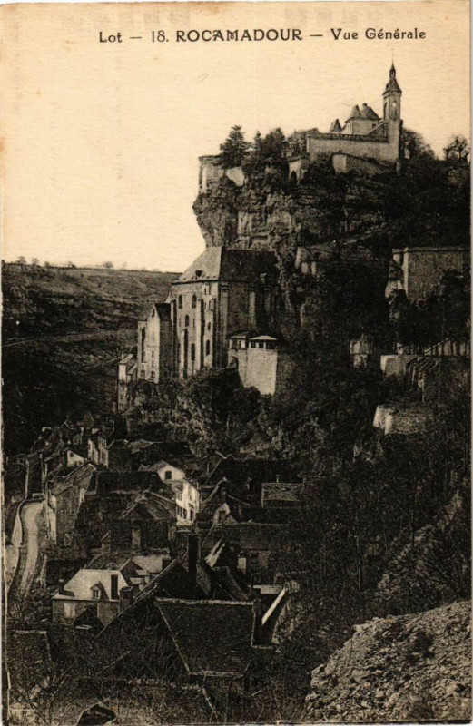 Carte postale ancienne Lot - Rocamadour - Vue générale à Rocamadour