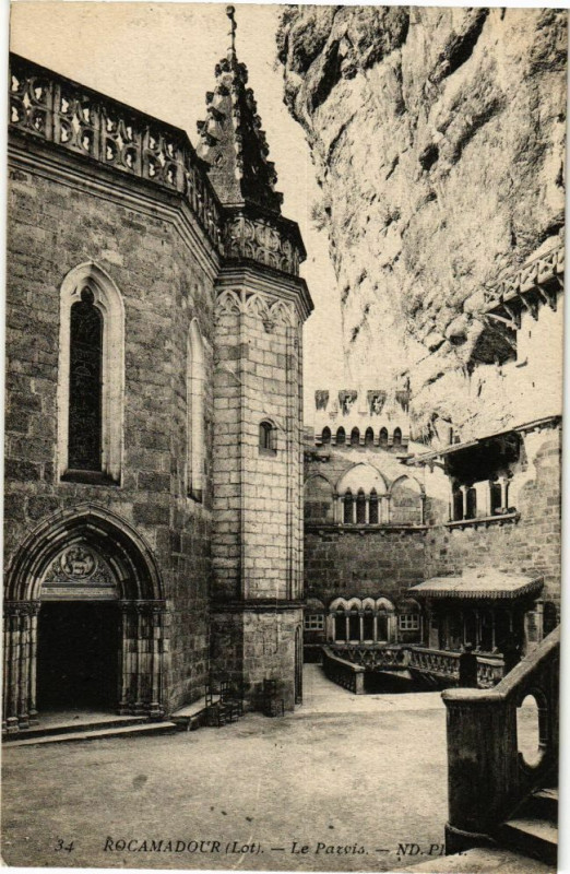 Carte postale ancienne Rocamadour - Les Parois à Rocamadour
