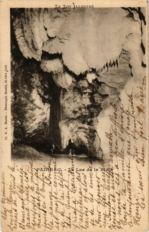 Carte postale ancienne Padirac - Le Lac de la Pluie à Padirac