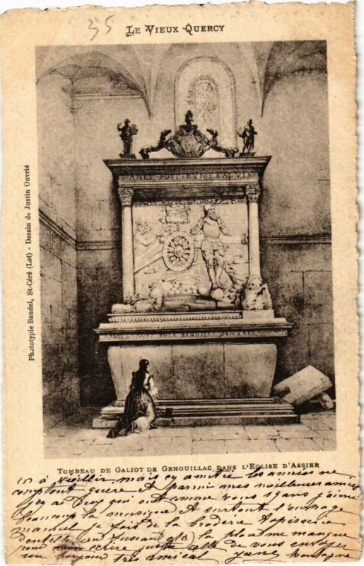 Carte postale ancienne Le Vieux Quercy - Tombeau de Galiot Genouillac dans l'Eglise