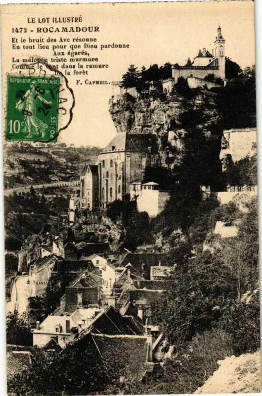 Carte postale ancienne Le Lot Illustre - Rocamadour - Et le bruit des Ave rezonne à Rocamadour