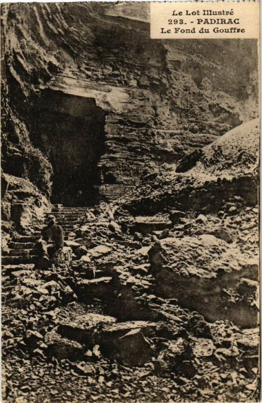 Carte postale ancienne Le Lot Illustre - Padirac - Le Fond du Gouffre à Padirac