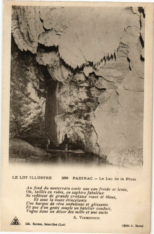 Carte postale ancienne Le Lot Illustre - Padirac - Le Lac de la Puits à Padirac
