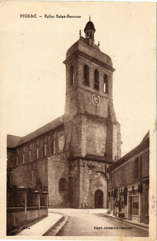 Carte postale ancienne Figeac - Eglise Saint-Sauveur à Figeac