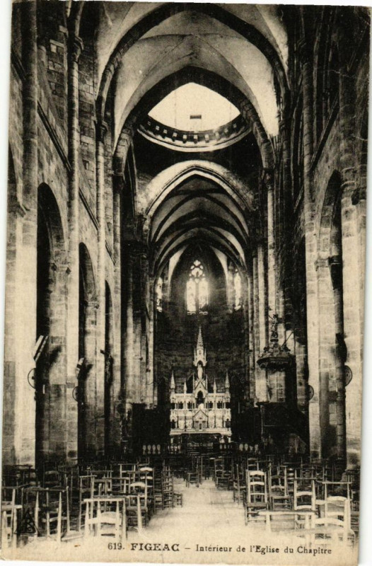 Carte postale ancienne Figeac - Interieur de l'Eglise du Chapitre à Figeac