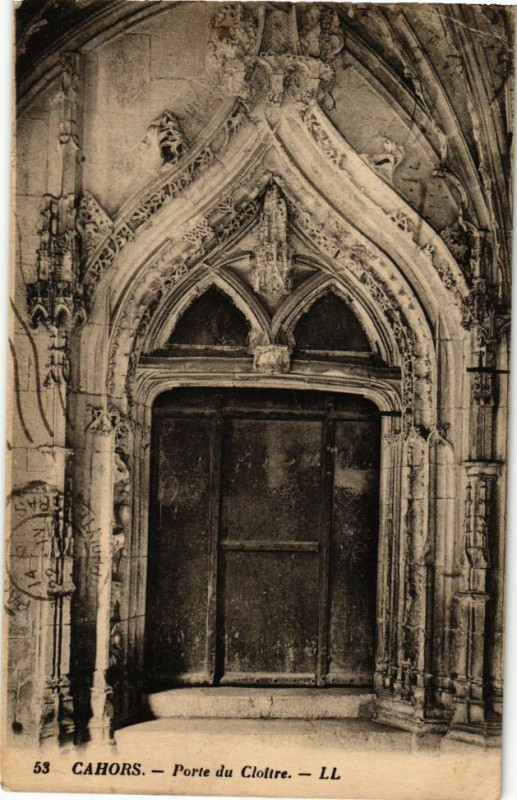Carte postale ancienne Cahors - Porte du Cloitre à Cahors