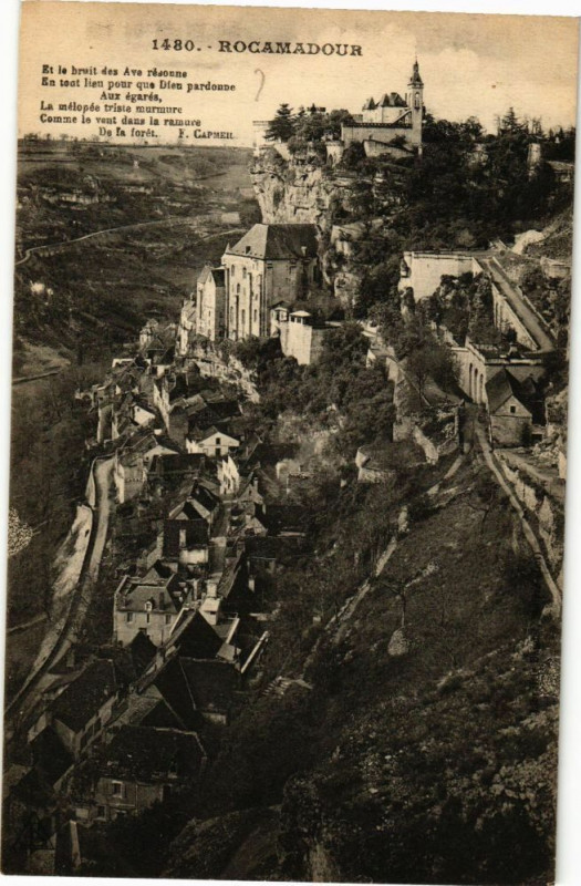 Carte postale ancienne Rocamadour - Et le bruit des Ave resonne à Rocamadour