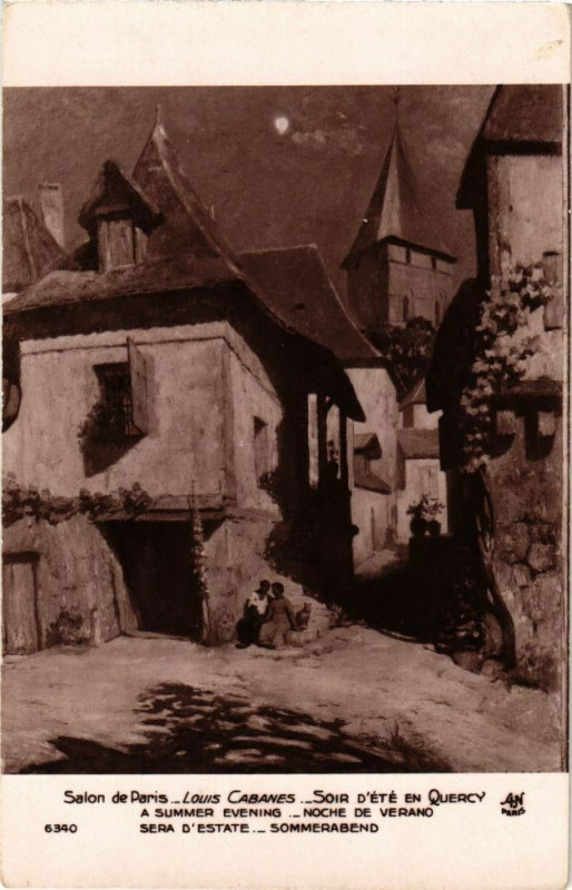Carte postale ancienne Salon de Paris - Louis Cabanes - Soir d'ete en Quercy