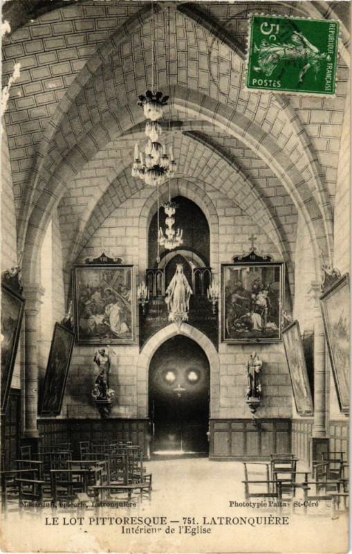 Carte postale ancienne Le Lot Pittoresque - Latronquiere - Interieur l'Eglise à Latronquière