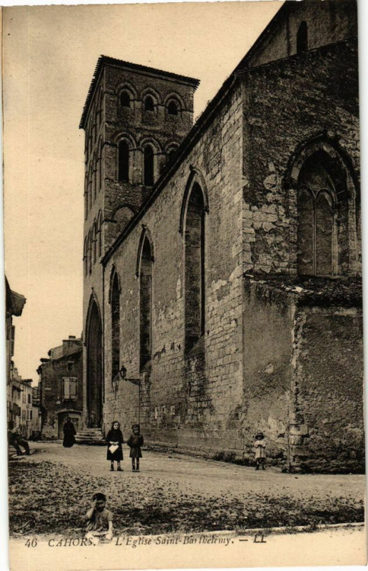 Carte postale ancienne Cahors - L'Eglise Saint-Barthelemy à Cahors
