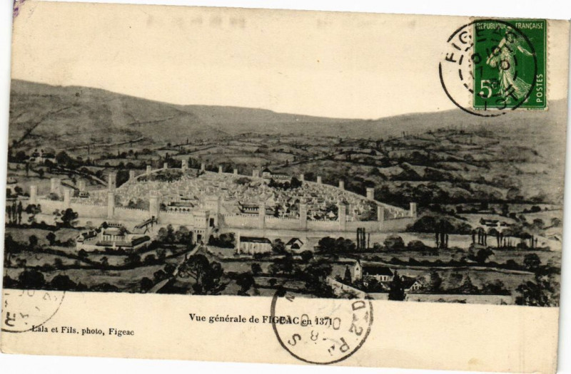 Carte postale ancienne Vue générale de Figeac à Figeac