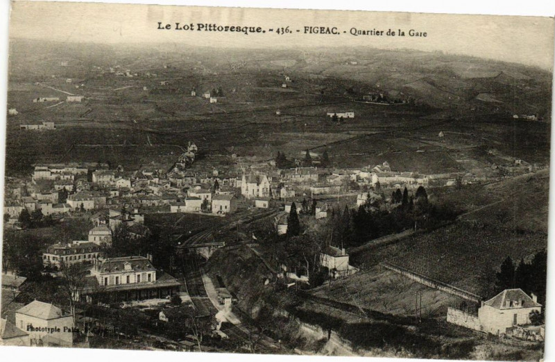 Carte postale ancienne Le Lot Pittoresque - Figeac - Quartier de la Gare à Figeac