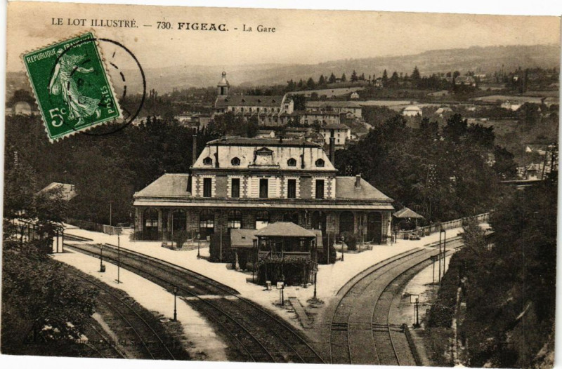 Carte postale ancienne Le Lot Illustre - Figeac - La Gare à Figeac