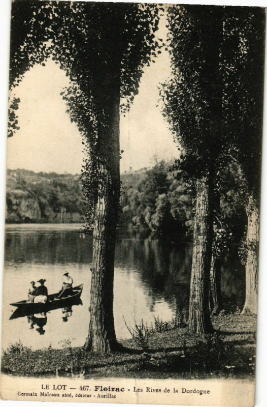 Carte postale ancienne Le Lot - Floirac - Les Rives de la Dorlogne à Floirac