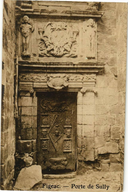 Carte postale ancienne Figeac - Porte de Sully à Figeac