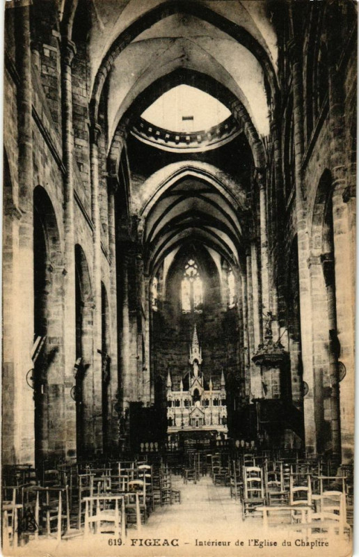 Carte postale ancienne Figeac - Interieur de l'Eglise du Chapitre à Figeac