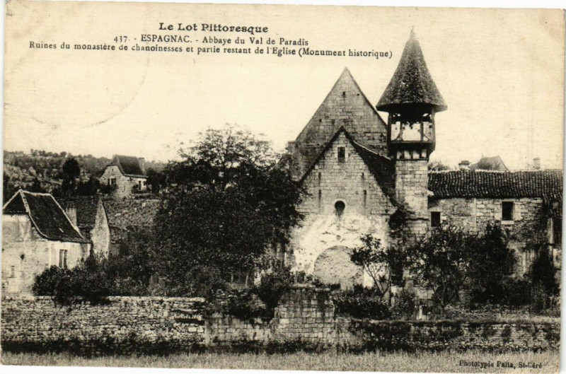 Carte postale ancienne Espagnac - Abbaye du Val de Paradis - Ruines du monastiere