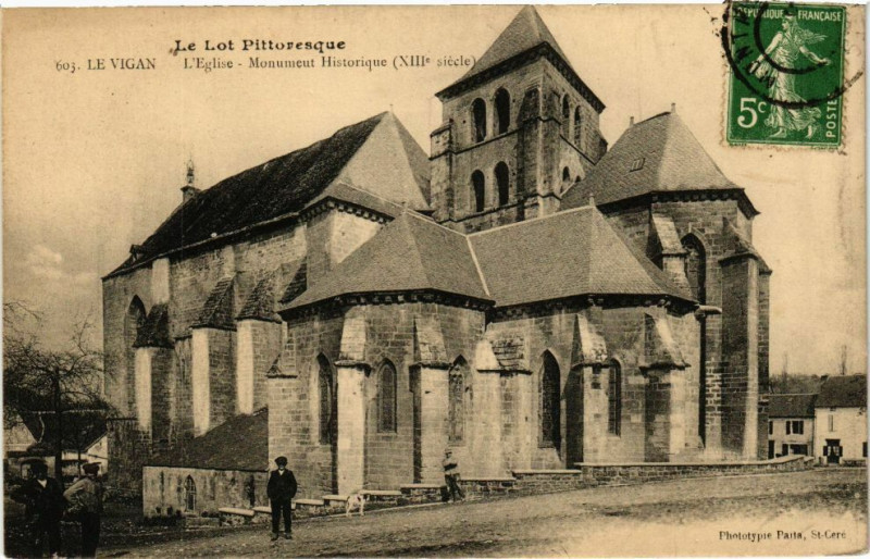 Carte postale ancienne Le Lot Pittoresque - Le Vigan - L'Eglise - Monument Hist. (Xiii s) au Vigan