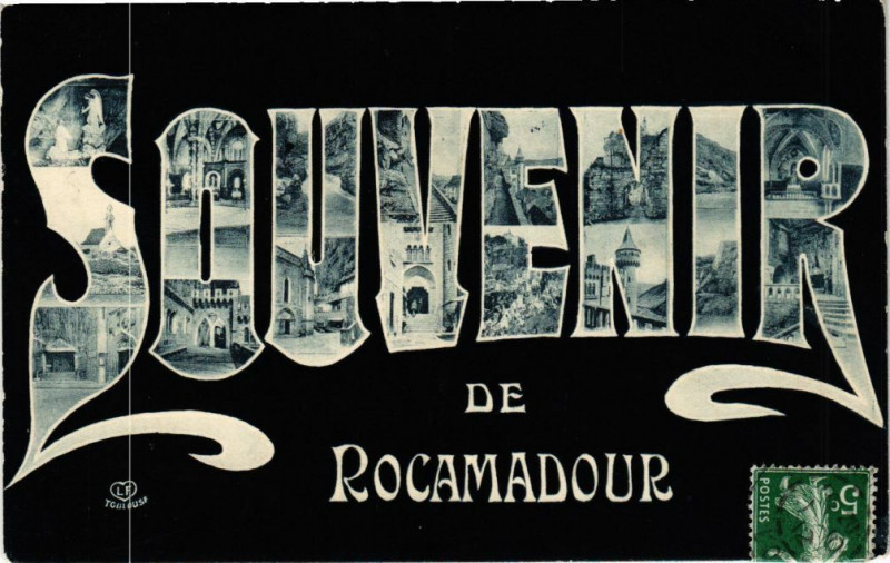 Carte postale ancienne Souvenir de Rocamadour à Rocamadour