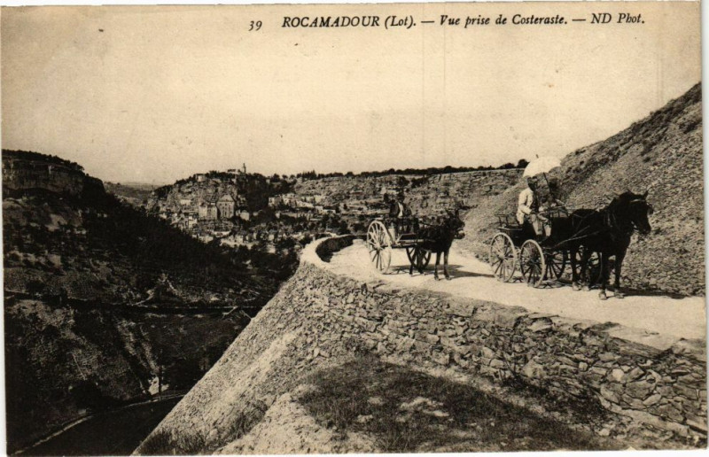 Carte postale ancienne Rocamadour-Vue prise de Costeraste à Rocamadour